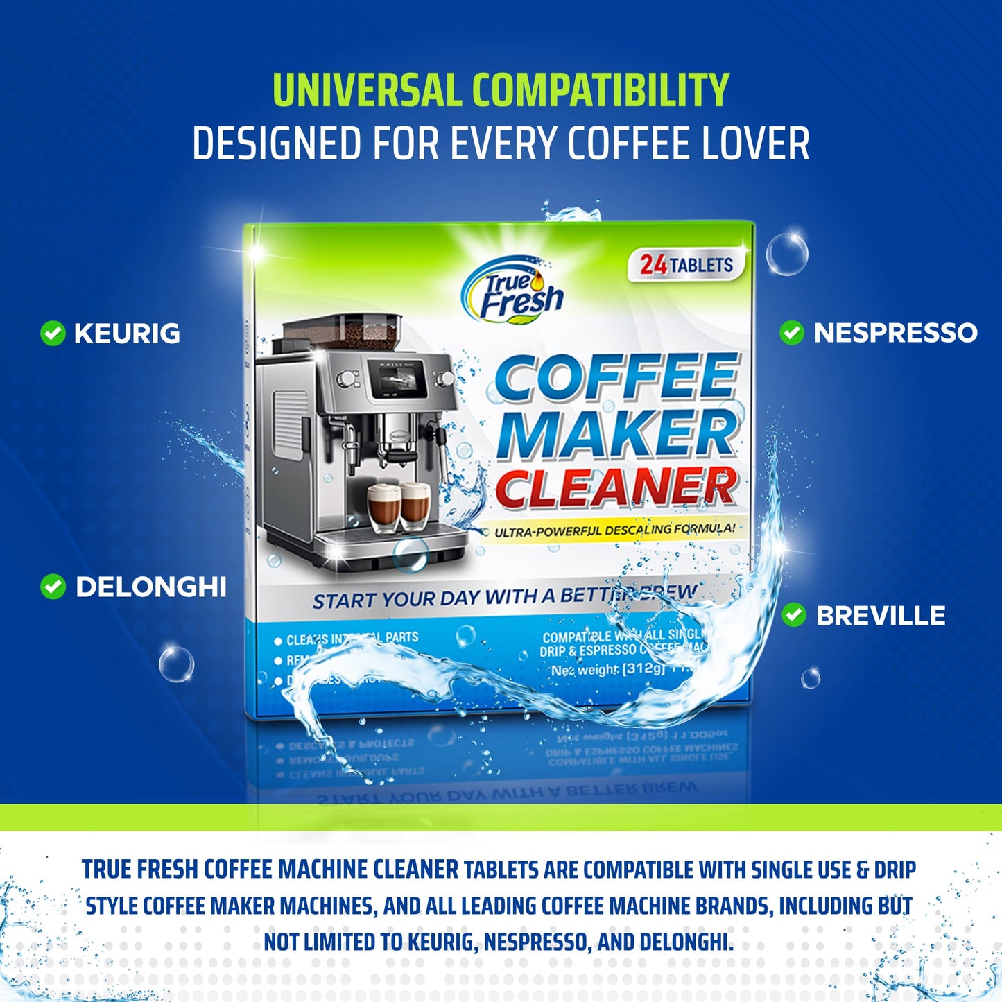 True Fresh Coffee Maker Cleaner Tablets - 24 Count