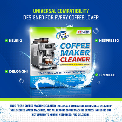 True Fresh Coffee Maker Cleaner Tablets - 24 Count