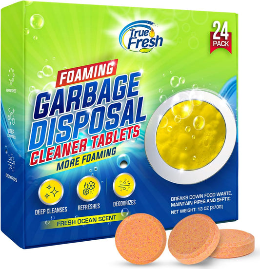 True Fresh Garbage Disposal Cleaner Tablets – 24 Count – Fresh Ocean Scent