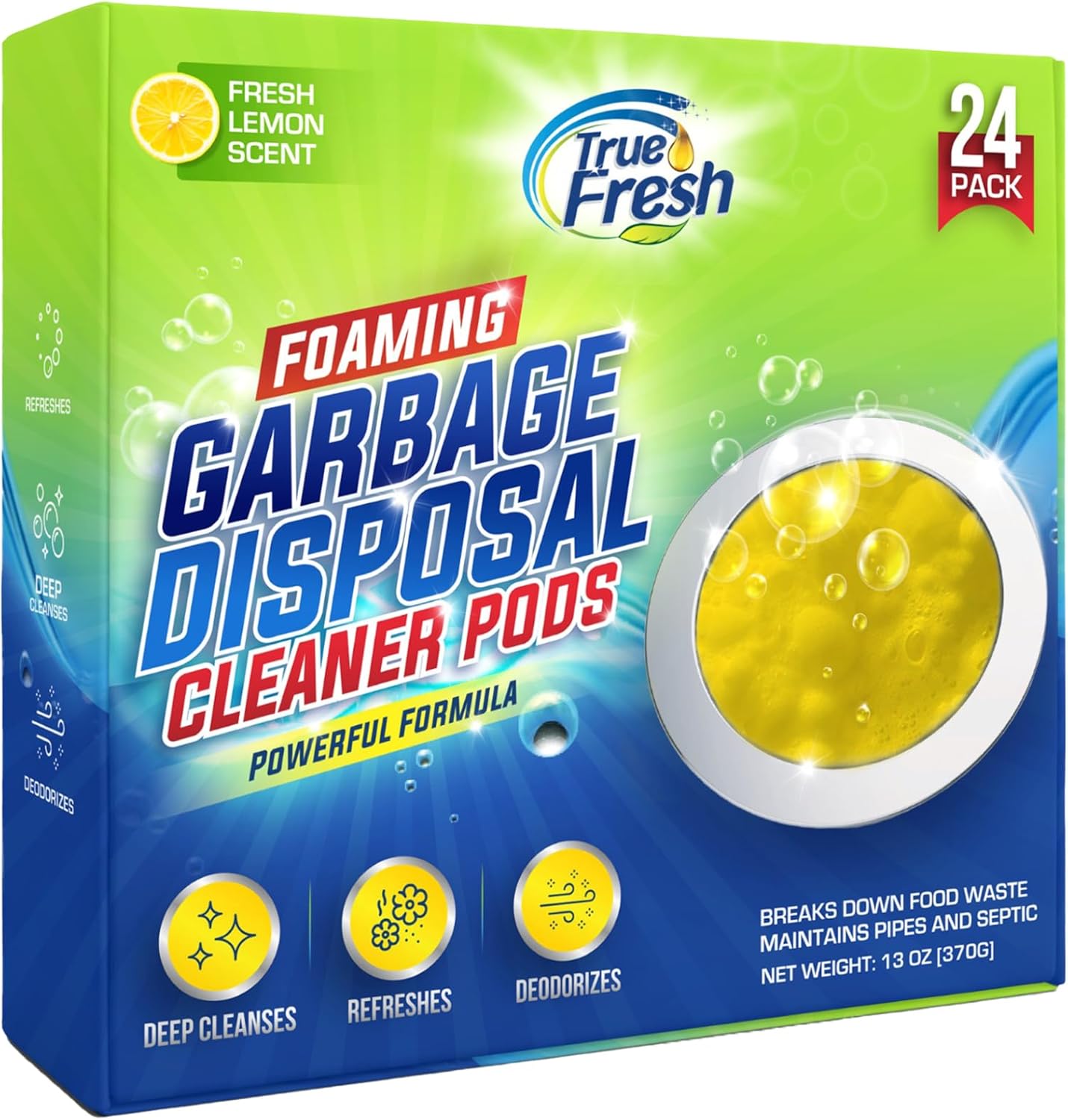 True Fresh Garbage Disposal Cleaner Pods 24 Pack
