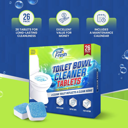True Fresh Toilet Bowl Cleaner Tablets 26 Count – Fresh Ocean Scent