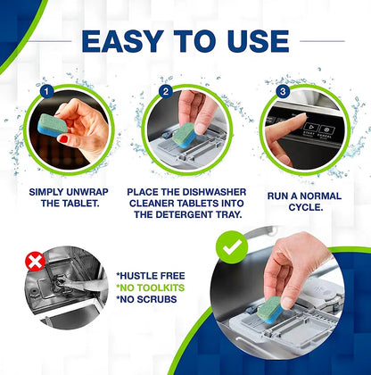 Washer Cleaning Tablets and Dishwasher Cleaner Tablets 24 Pack Bundle